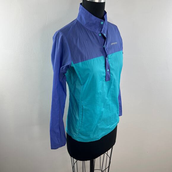 Patagonia Houdini Aqua Blue Windbreaker Jacket Snap-T Pullover Size X-Small XS - Picture 5 of 11